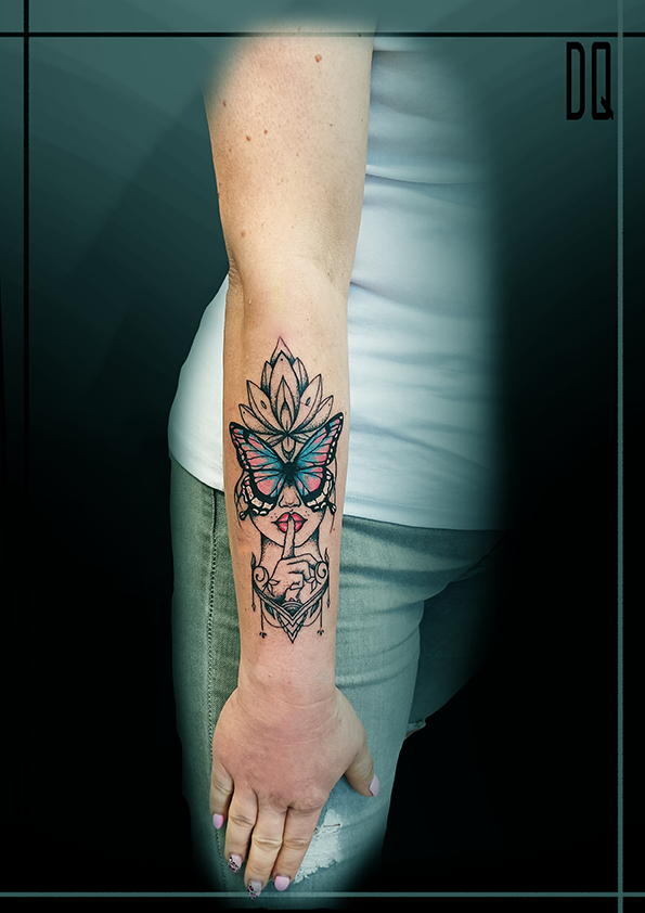 szablon tattoo kwiatytwarz